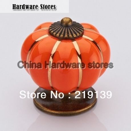 1pc 40mm Colorful Pumpkin Cabinet Ceramic Dresser Knobs And Handles Drawer Pulls Kitchen Door Wardrobe Hardware
