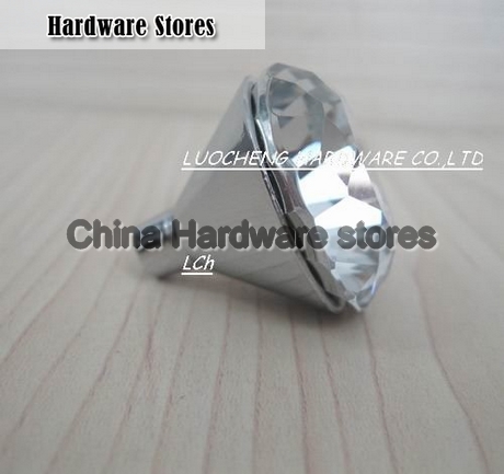 20 PCS/ LOT 25 MM SPARKLING CLEAR CRYSTAL KNOBS WITH ZINC CHORME SMALL BASE 20 PCS/ LOT 25 MM SPARKLING CLEAR CRYSTAL KNOBS WITH ZINC CHORME SMALL BASE