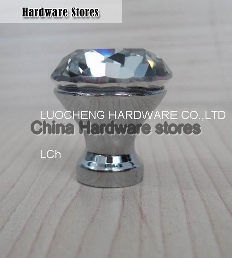 20PCS/ LOT 25 MM CLEAR CRYSTAL CABINET KNOBS WITH ZINC CHORME BASE 20PCS/ LOT 25 MM CLEAR CRYSTAL CABINET KNOBS WITH ZINC CHORME BASE
