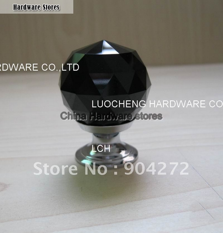 20PCS/LOT 30MM BLACK CRYSTAL KNOB WITH CHROME ZINC BASE 20PCS/LOT 30MM BLACK CRYSTAL KNOB WITH CHROME ZINC BASE
