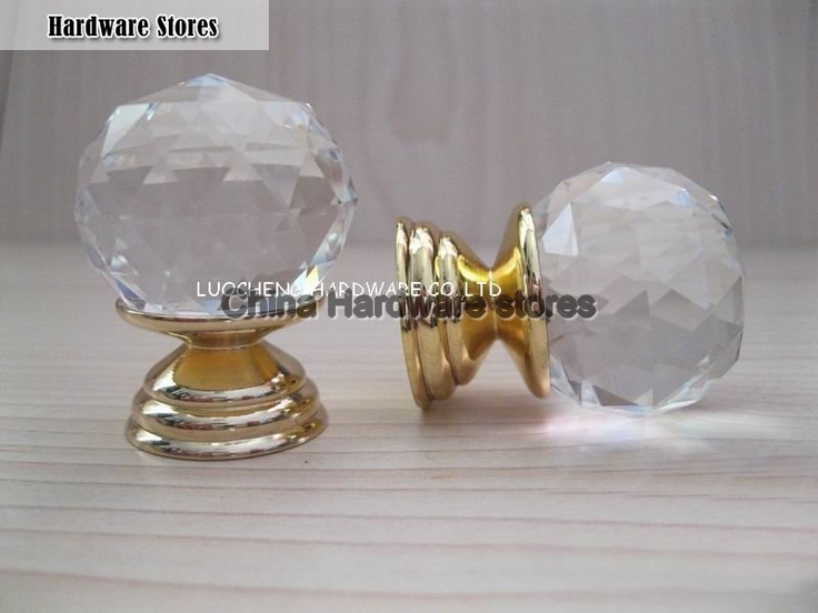 20PCS/LOT 30MM CUT CLEAR CRYSTAL CABINT KNOB ON GOLD BRASS BASE 20PCS/LOT 30MM CUT CLEAR CRYSTAL CABINT KNOB ON GOLD BRASS BASE