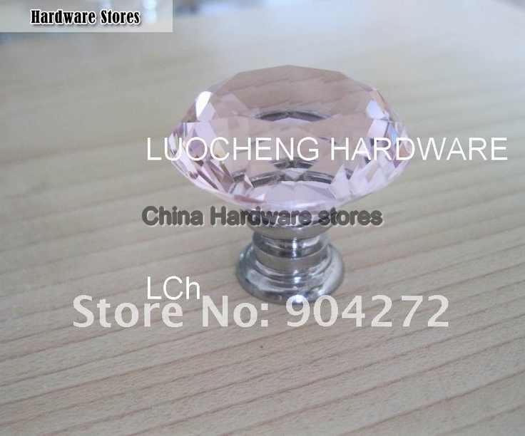 20PCS/LOT 30MM PINK CUT CRYSTAL KNOBS ON A CHROME ZINC BASE 20PCS/LOT 30MM PINK CUT CRYSTAL KNOBS ON A CHROME ZINC BASE