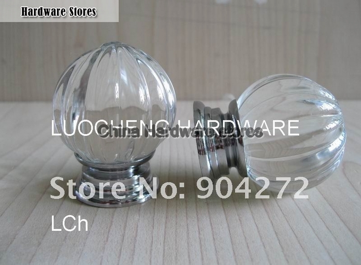 20PCS/LOT 40MM CLEAR MELON CRYSTAL KNOBS ON A CHROME ZINC BASE 20PCS/LOT 40MM CLEAR MELON CRYSTAL KNOBS ON A CHROME ZINC BASE