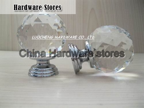 20PCS/LOT 50MM CUT CLEAR CRYSTAL KNOB ON A CHROME BRASS BASE 20PCS/LOT 50MM CUT CLEAR CRYSTAL KNOB ON A CHROME BRASS BASE