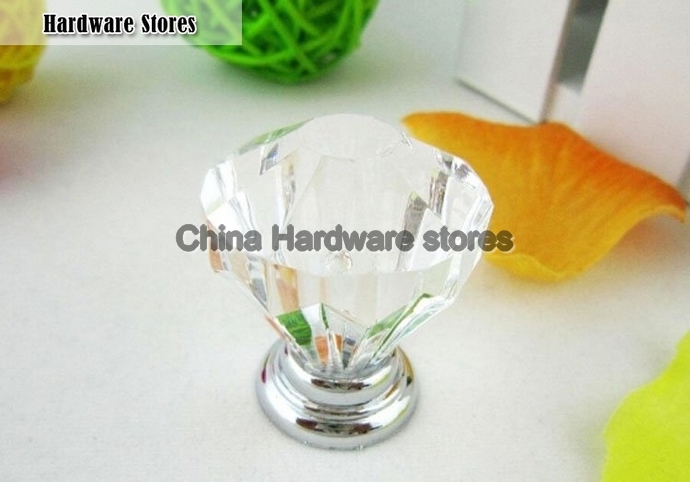 20Pcs Clear Crystal Acrylic Cabinet knob With Zinc Alloy Chrome Metal Part 20Pcs Clear Crystal Acrylic Cabinet knob With Zinc Alloy Chrome Metal Part