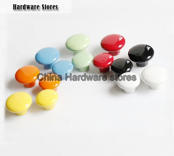 20Pcs Furniture Hardware Ceramic Modern Kitchen Drawer Knobs(Yellow,Red,Black,White,Orange,Green)