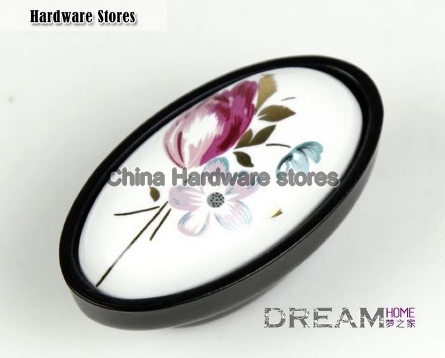 22mm Black Tulip flower Ceramic cabinet knob / Drawer knob and pull/ CERAMIC KNOB/ PULL 22mm Black Tulip flower Ceramic cabinet knob / Drawer knob and pull/ CERAMIC KNOB/ PULL