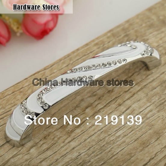 2Pcs 128mm Crystal Zinc Alloy Furniture Cabinet Handle Drawer Pull Kitchen Door Knob Wardrobe Hardware