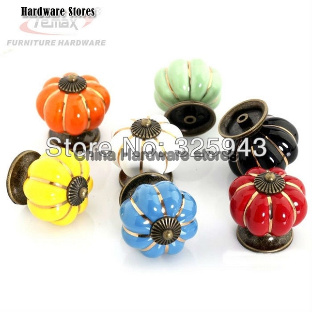 2pcs 40mm Colorful Pumpkin Girl Room Cabinet Ceramic Knobs Kitchen Drawer Pulls Furniture Wardrobe Handle 2pcs 40mm Colorful Pumpkin Girl Room Cabinet Ceramic Knobs Kitchen Drawer Pulls Furniture Wardrobe Handle