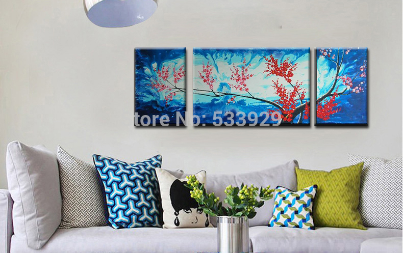 3pcs abstract hand painted home wall decor art oil painting on canvas for living room