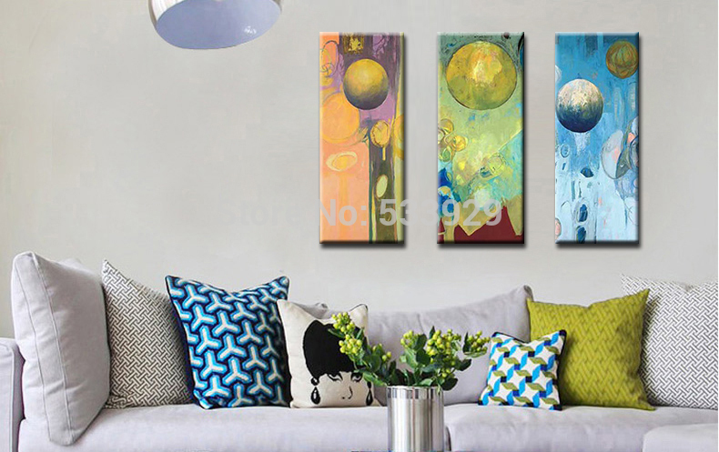 3pcs abstract hand painted home wall decor art oil painting on canvas for living room