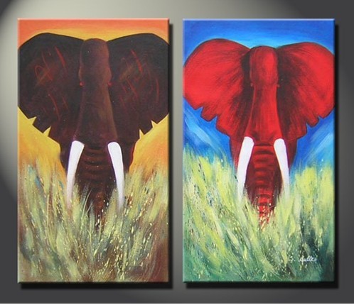 abstract animal hand painted 2 pieces group oil painting on canvas tds-th252 abstract animal hand painted 2 pieces group oil painting on canvas tds-th252