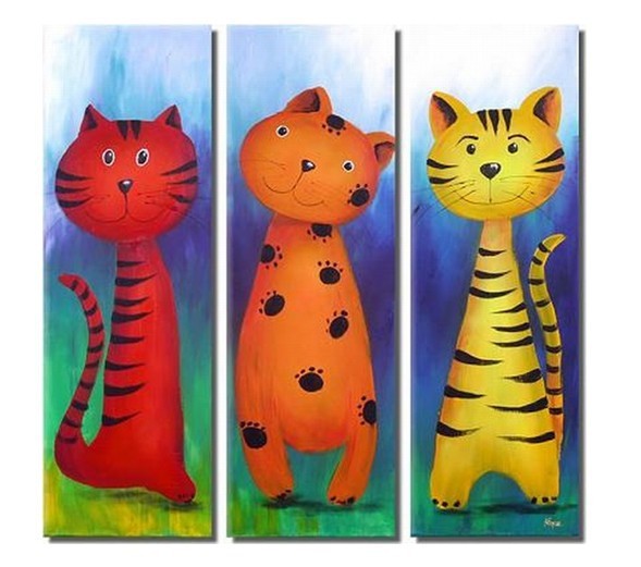 abstract animal hand painted 3 pieces group oil painting on canvas tds-th269 abstract animal hand painted 3 pieces group oil painting on canvas tds-th269