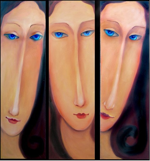 abstract figure hand painted 3 pieces group oil painting on canvas tds-th214 abstract figure hand painted 3 pieces group oil painting on canvas tds-th214