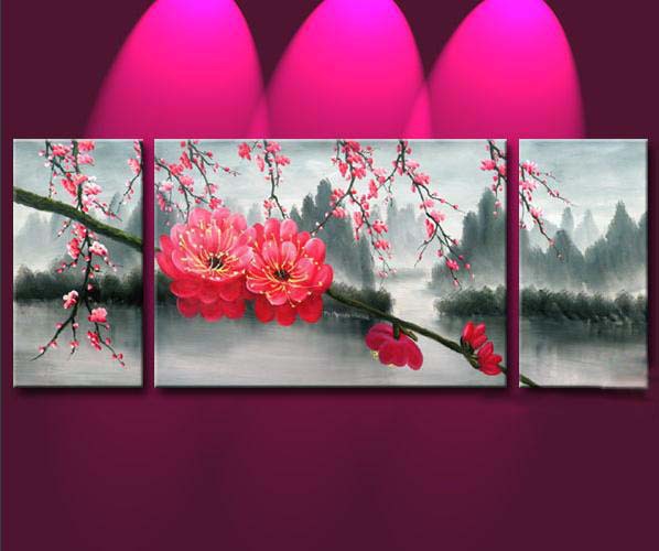 abstract flower hand painted 3 pieces group oil painting on canvas tds-th010 abstract flower hand painted 3 pieces group oil painting on canvas tds-th010