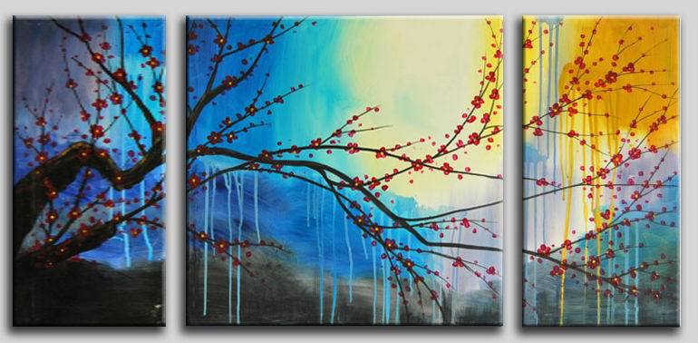 abstract flower hand painted 3 pieces group oil painting on canvas tds-th011 abstract flower hand painted 3 pieces group oil painting on canvas tds-th011
