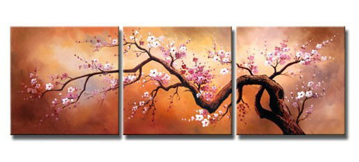 abstract flower hand painted 3 pieces group oil painting on canvas tds-th119