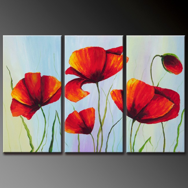 abstract flower hand painted 3 pieces group oil painting on canvas tds-th121 abstract flower hand painted 3 pieces group oil painting on canvas tds-th121