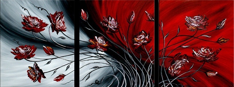 abstract flower hand painted 3 pieces group oil painting on canvas tds-th147 abstract flower hand painted 3 pieces group oil painting on canvas tds-th147