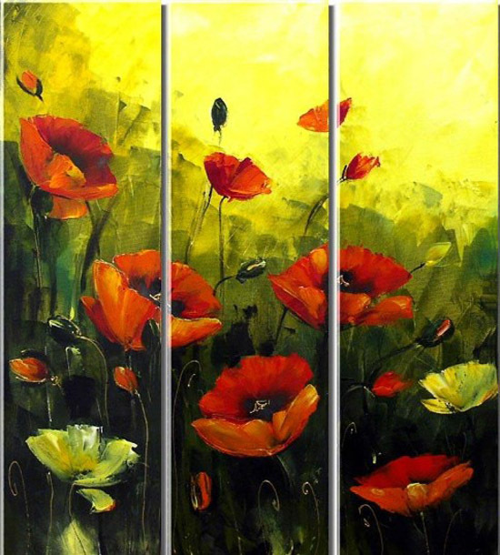 abstract flower hand painted 3 pieces group oil painting on canvas tds-th202 abstract flower hand painted 3 pieces group oil painting on canvas tds-th202