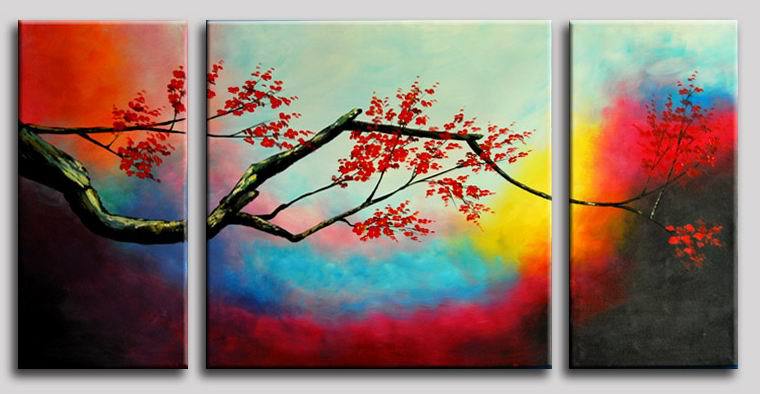 abstract tree hand painted 3 pieces group oil painting on canvas tds-th016 abstract tree hand painted 3 pieces group oil painting on canvas tds-th016