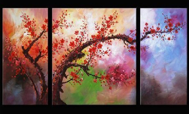 abstract tree hand painted 3 pieces group oil painting on canvas tds-th217 abstract tree hand painted 3 pieces group oil painting on canvas tds-th217