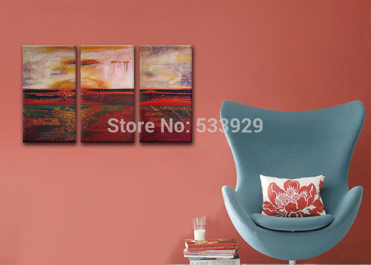 sell 3pcs abstract hand painted home wall decor art oil painting on canvas for living room