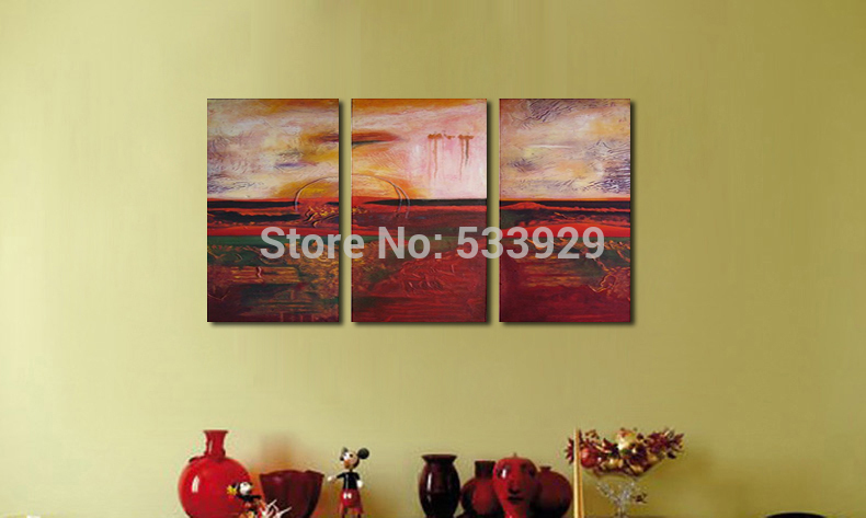 sell 3pcs abstract hand painted home wall decor art oil painting on canvas for living room