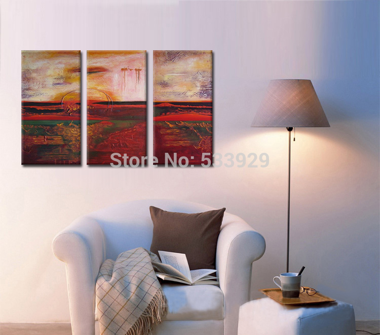 sell 3pcs abstract hand painted home wall decor art oil painting on canvas for living room