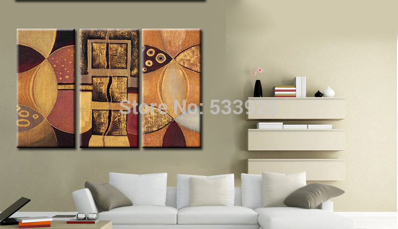 sell 3pcs abstract hand painted home wall decor art oil painting on canvas for living room