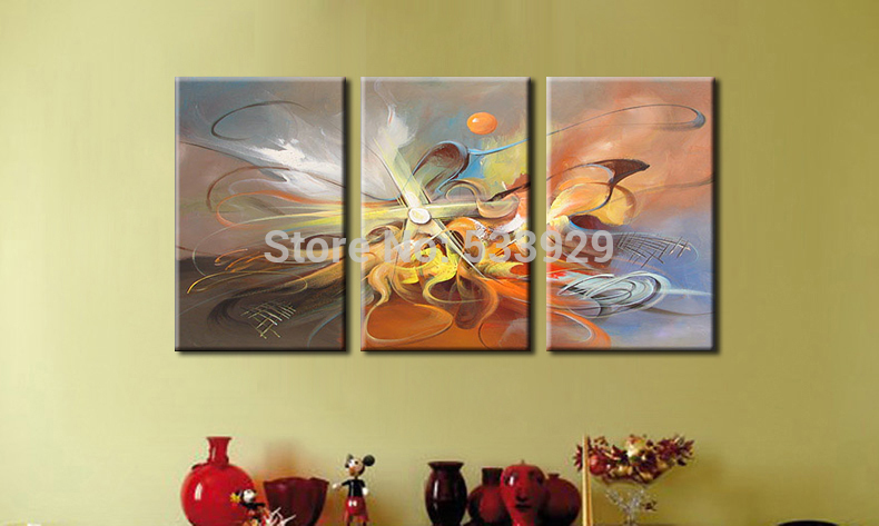 sell 3pcs abstract hand painted home wall decor art oil painting on canvas for living room