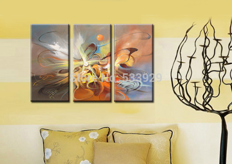 sell 3pcs abstract hand painted home wall decor art oil painting on canvas for living room