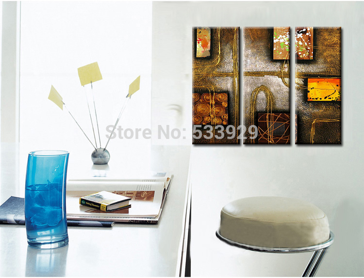 sell 3pcs abstract hand painted home wall decor art oil painting on canvas for living room