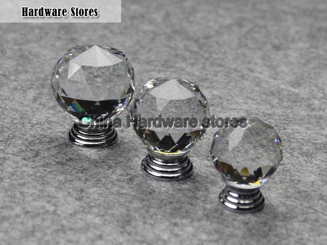 30Pcs Modern Fashion K9 Clear Crystal Glass Chrome Cabinet Knobs New (Diameter: 35MM) 30Pcs Modern Fashion K9 Clear Crystal Glass Chrome Cabinet Knobs New (Diameter: 35MM)