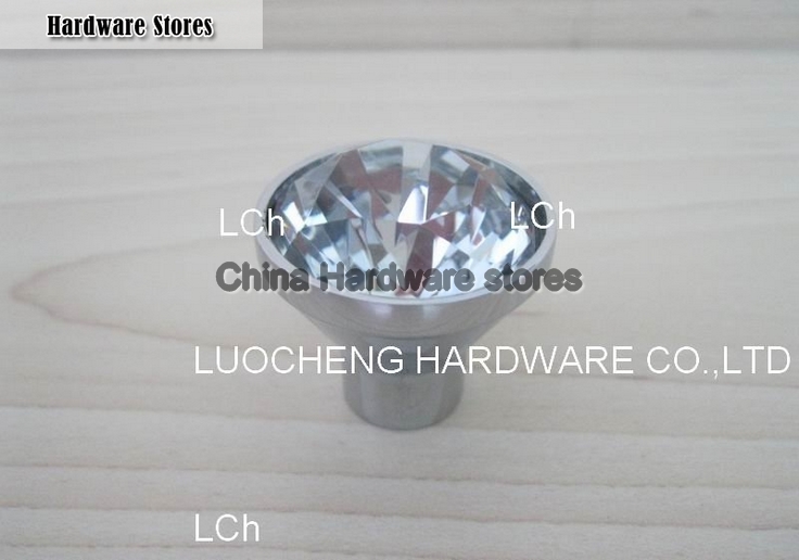 35 PCS/LOT 30MM CLEAR CRYSTAL CABINET KNOB ON A CHROME ZINC BASE 35 PCS/LOT 30MM CLEAR CRYSTAL CABINET KNOB ON A CHROME ZINC BASE