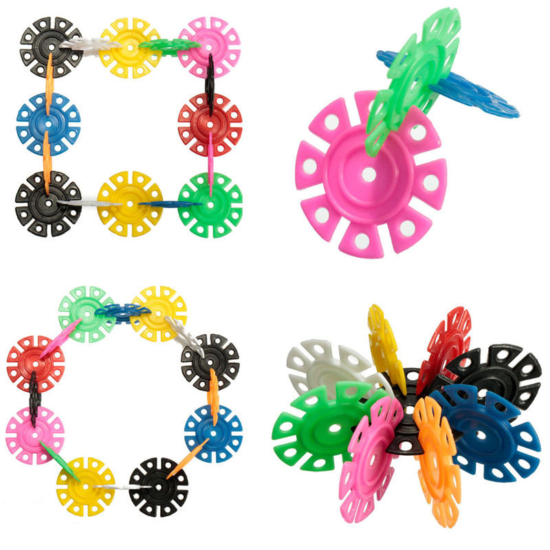 brand new 400 pcs multicolor kids snowflake building puzzle blocks educational xmas toys bricks diy assembling classic toy
