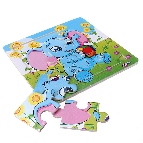 cute fun design 9pcs wooden elephant puzzle educational developmental baby young kids educational training toy new