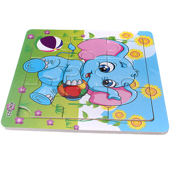 cute fun design 9pcs wooden elephant puzzle educational developmental baby young kids educational training toy new