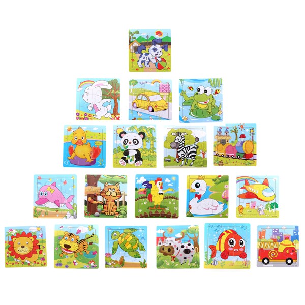 new arrival lovely style applied wooden animal puzzle jigsaw early learning baby kids educational toys different shapes