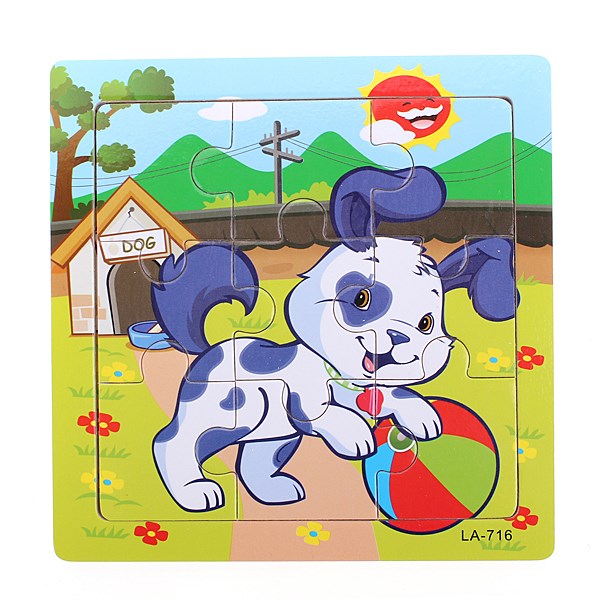 new arrival lovely style applied wooden animal puzzle jigsaw early learning baby kids educational toys different shapes