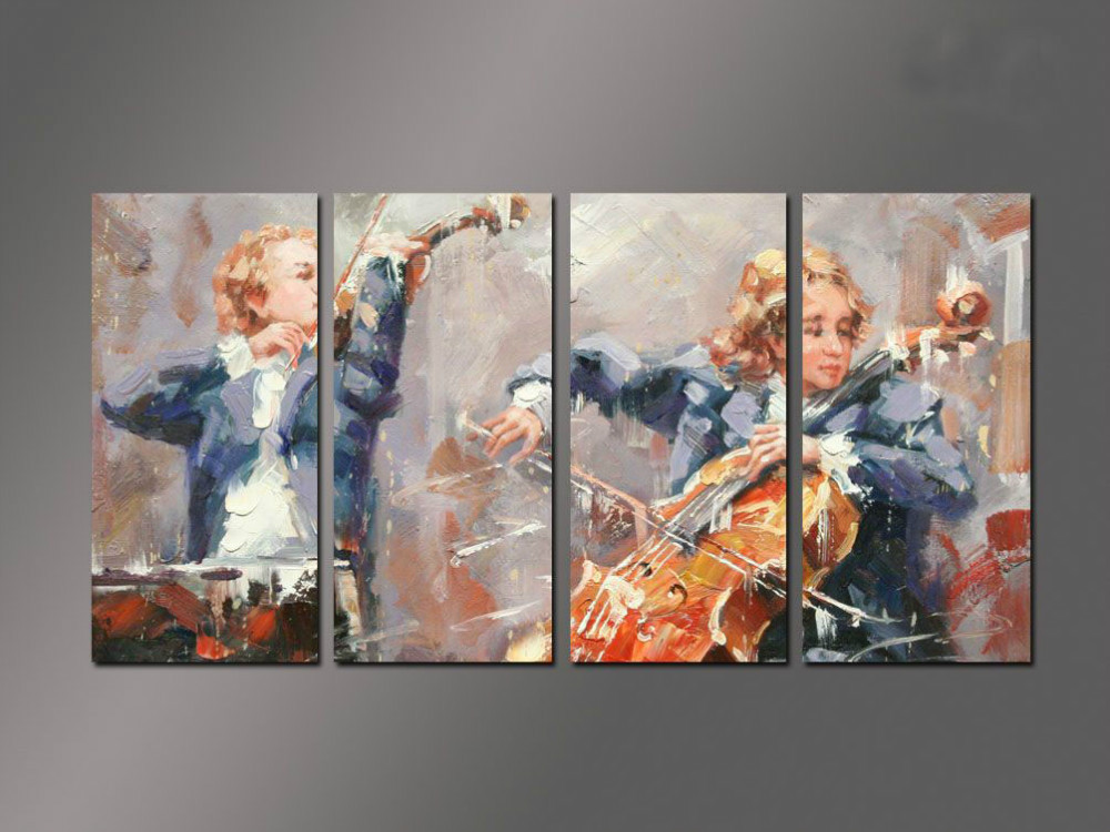 abstract figurehand painted 4 pieces group oil painting on canvas tds-th162 abstract figurehand painted 4 pieces group oil painting on canvas tds-th162