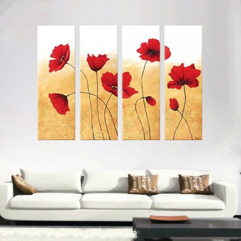 abstract flower hand painted 4 pieces group oil painting on canvas tds-th035 abstract flower hand painted 4 pieces group oil painting on canvas tds-th035