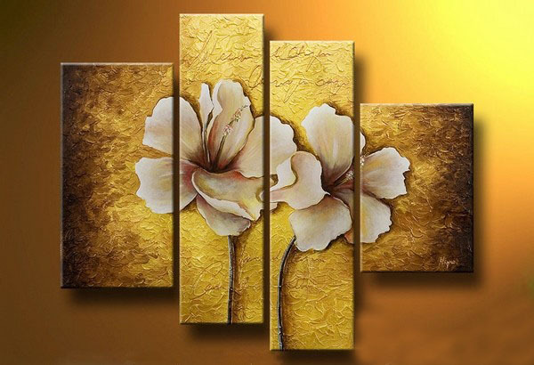 abstract flower hand painted 4 pieces group oil painting on canvas tds-th097 abstract flower hand painted 4 pieces group oil painting on canvas tds-th097