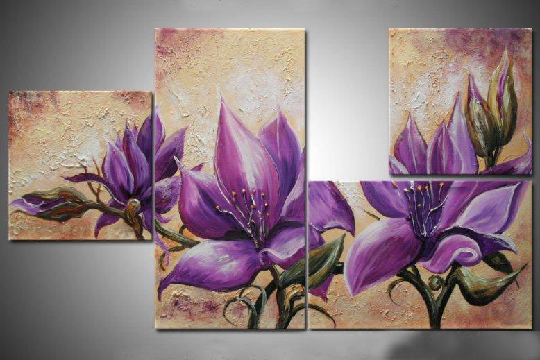 abstract flower hand painted 4 pieces group oil painting on canvas tds-th151 abstract flower hand painted 4 pieces group oil painting on canvas tds-th151