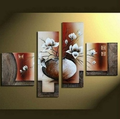 abstract flower hand painted 4 pieces group oil painting on canvas tds-th221 abstract flower hand painted 4 pieces group oil painting on canvas tds-th221
