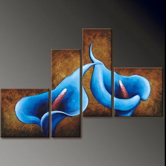 abstract flower hand painted 4 pieces group oil painting on canvas tds-th222 abstract flower hand painted 4 pieces group oil painting on canvas tds-th222