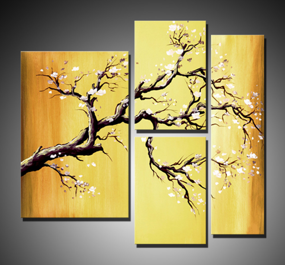 abstract flower hand painted 4 pieces group oil painting on canvas tds-th224 abstract flower hand painted 4 pieces group oil painting on canvas tds-th224