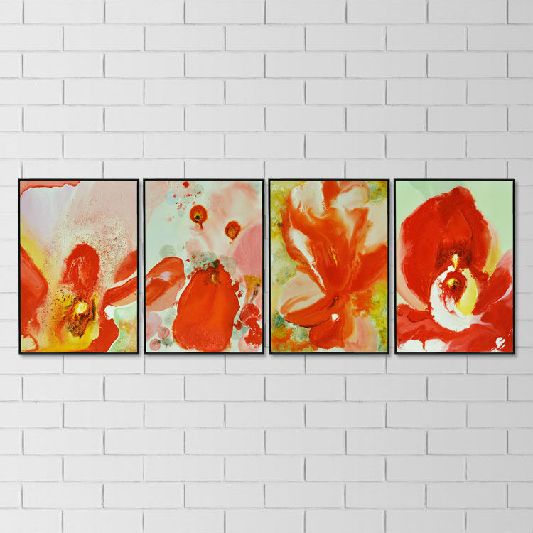 abstract hand painted 4 pieces group oil painting on canvas tds-th045 abstract hand painted 4 pieces group oil painting on canvas tds-th045