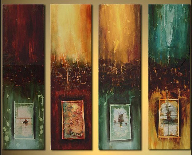 abstract hand painted 4 pieces group oil painting on canvas tds-th106 abstract hand painted 4 pieces group oil painting on canvas tds-th106