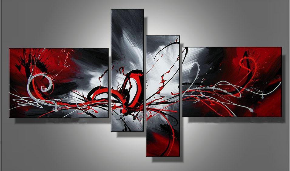 abstract hand painted 4 pieces group oil painting on canvas tds-th158 abstract hand painted 4 pieces group oil painting on canvas tds-th158
